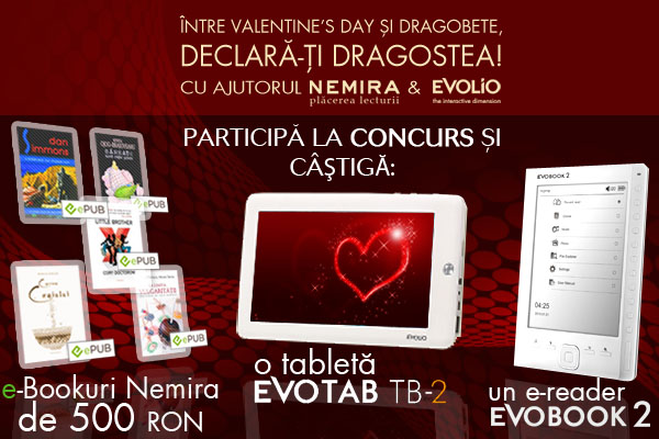 Concurs: Câștigă o tabletă + un e-reader de la Evobook și e-bookuri Nemira