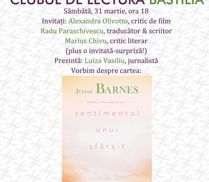 Sentimentul unui sfârșit, la Clubul de lectură Bastilia
