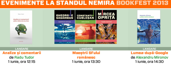 Top vânzări Nemira la Salonul Internaţional de Carte Bookfest, ediţia 2013