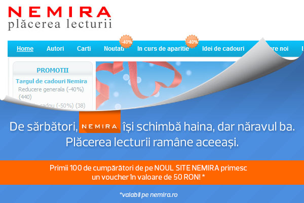 Noul site Nemira este live şi îşi recompensează cititorii!