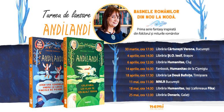 Scriitoarea Sînziana Popescu în turneu de promovare cu seria fantasy pentru copii ANDILANDI