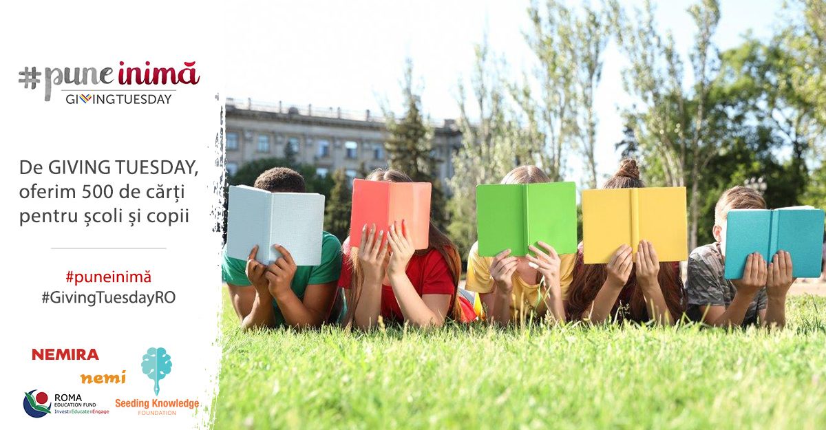 #PuneInimă: de GIVING TUESDAY, oferim 500 de cărți unor școli