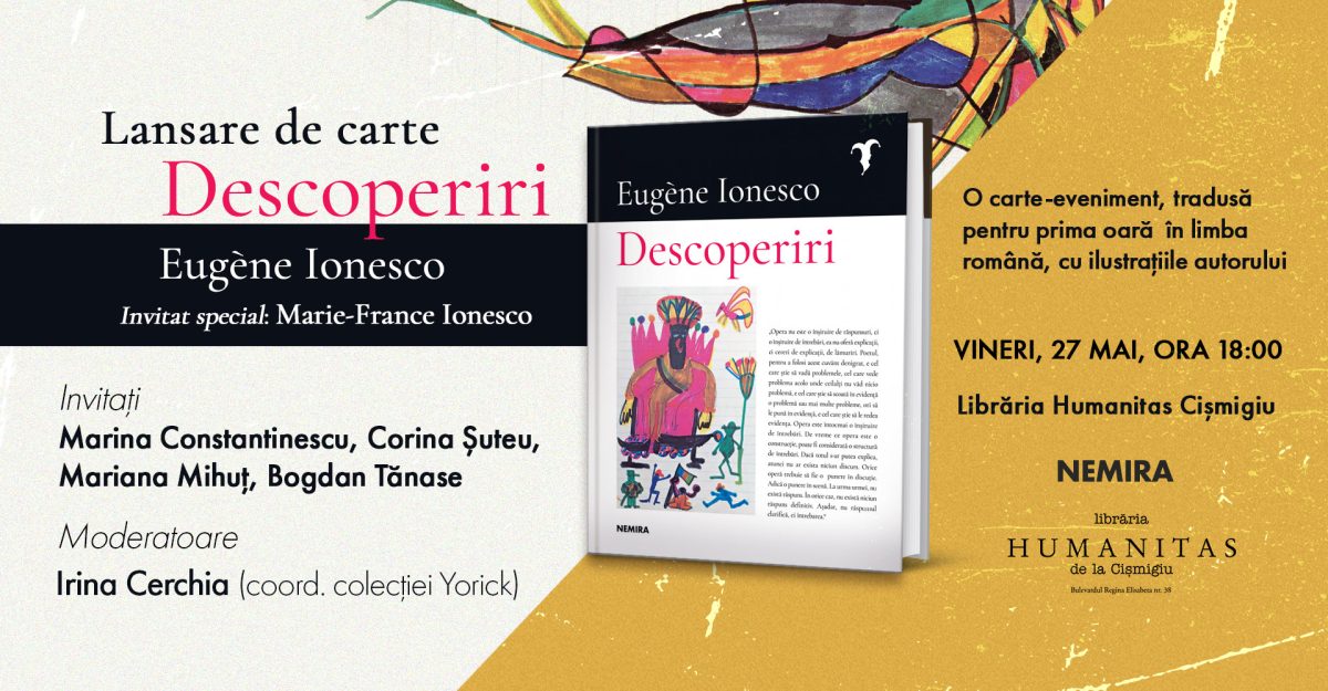 Descoperiri, de Eugène Ionesco – lansare specială de carte