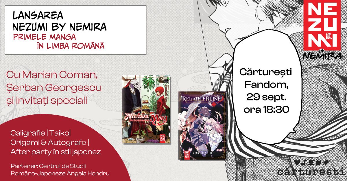 NEZUMI by Nemira: lansarea primului imprint de manga în limba română la Cărturești Fandom