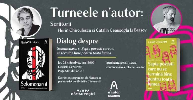 Turnee n’autor: scriitorii Florin Chirculescu și Cătălin Ceaușoglu la Iași, Brasov și Timișoara