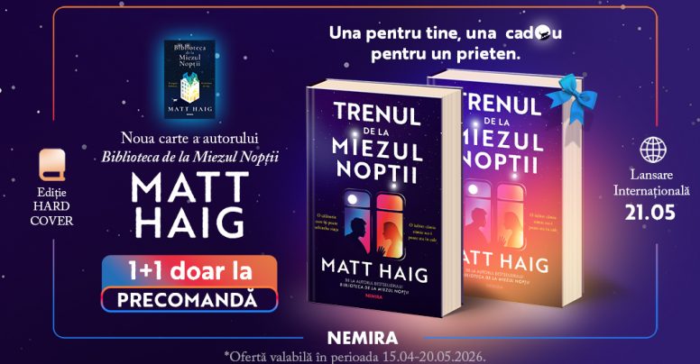 Editura Nemira lansează o campanie specială pentru noul roman semnat de Matt Haig, „Trenul de la miezul nopții”